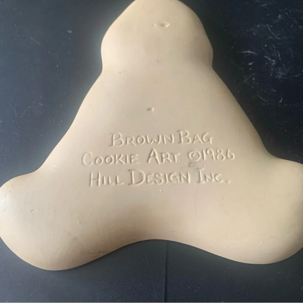 Vintage Brown Bag Cookie Art Stoneware 1986 Hill Design Craft Mold Raggedy Andy